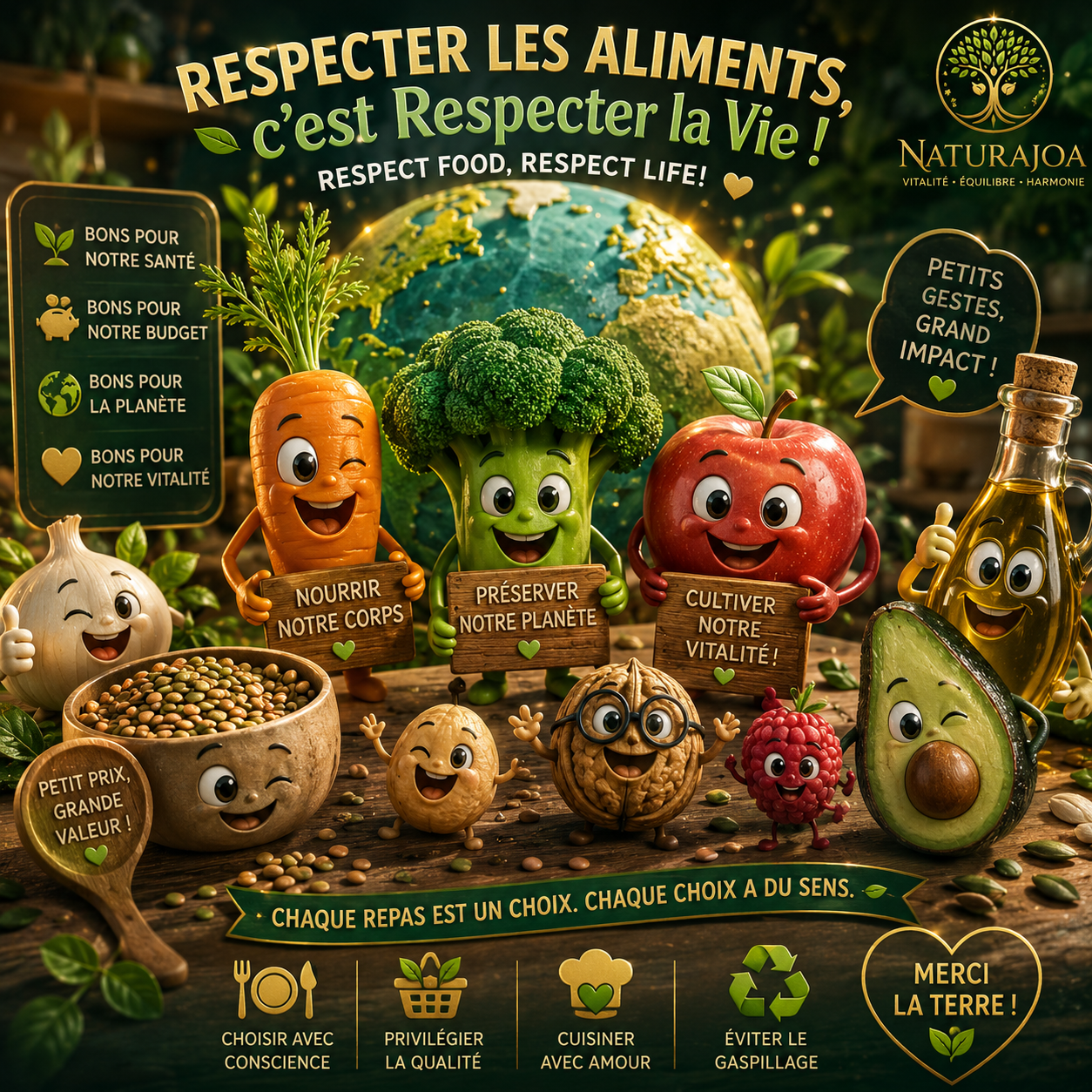 Respecter les Aliments, c'est Respecter la Vie : Pourquoi Chaque Repas Influence Notre Vitalité et Celle de la Planète joannaromanowska naturajoa.com